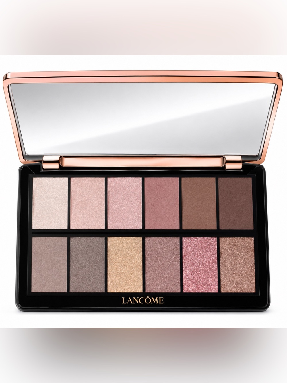 NWT Lancôme 12 Neutral Eyeshadow Palette Rose Gold Pink Brown Smoky Glam Makeup